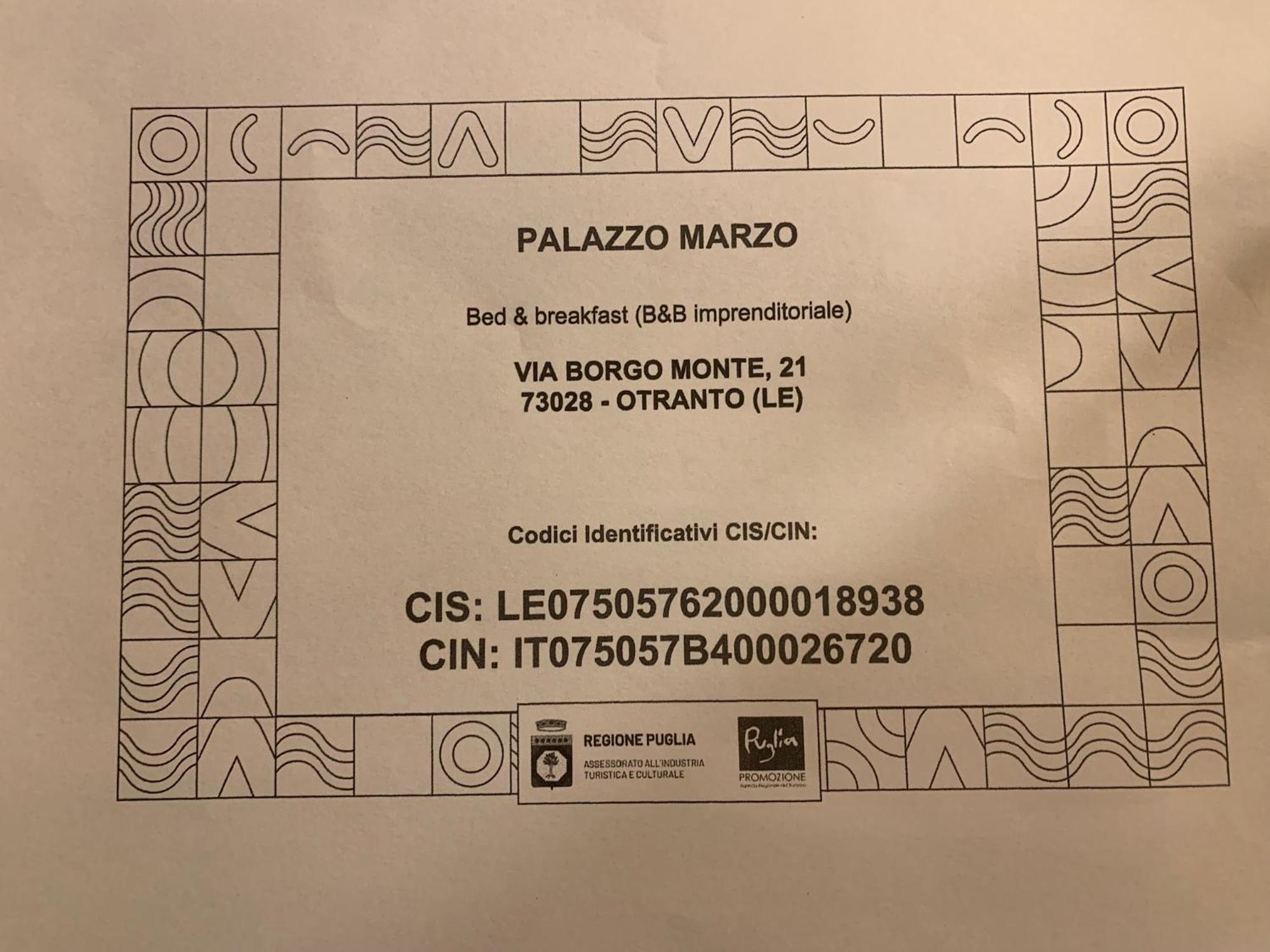 B&B Palazzo Marzo Отранто Екстер'єр фото